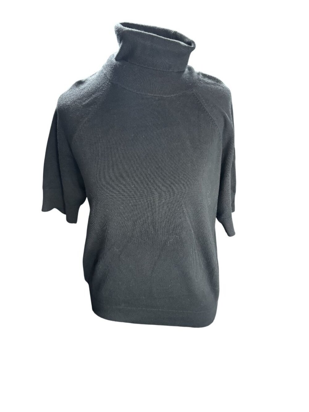 Black Turtleneck Sweater Short Sleeve Versona Womens Small